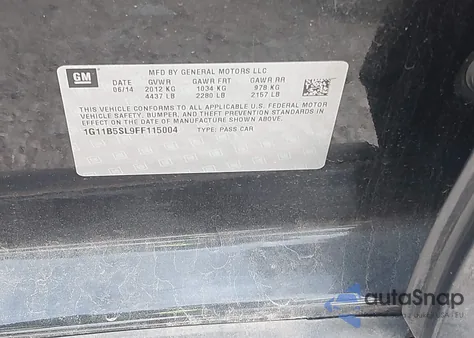 2015 Chevrolet Malibu Ls z USA, uszkodzony, nr VIN 1G11B5SL9FF115004